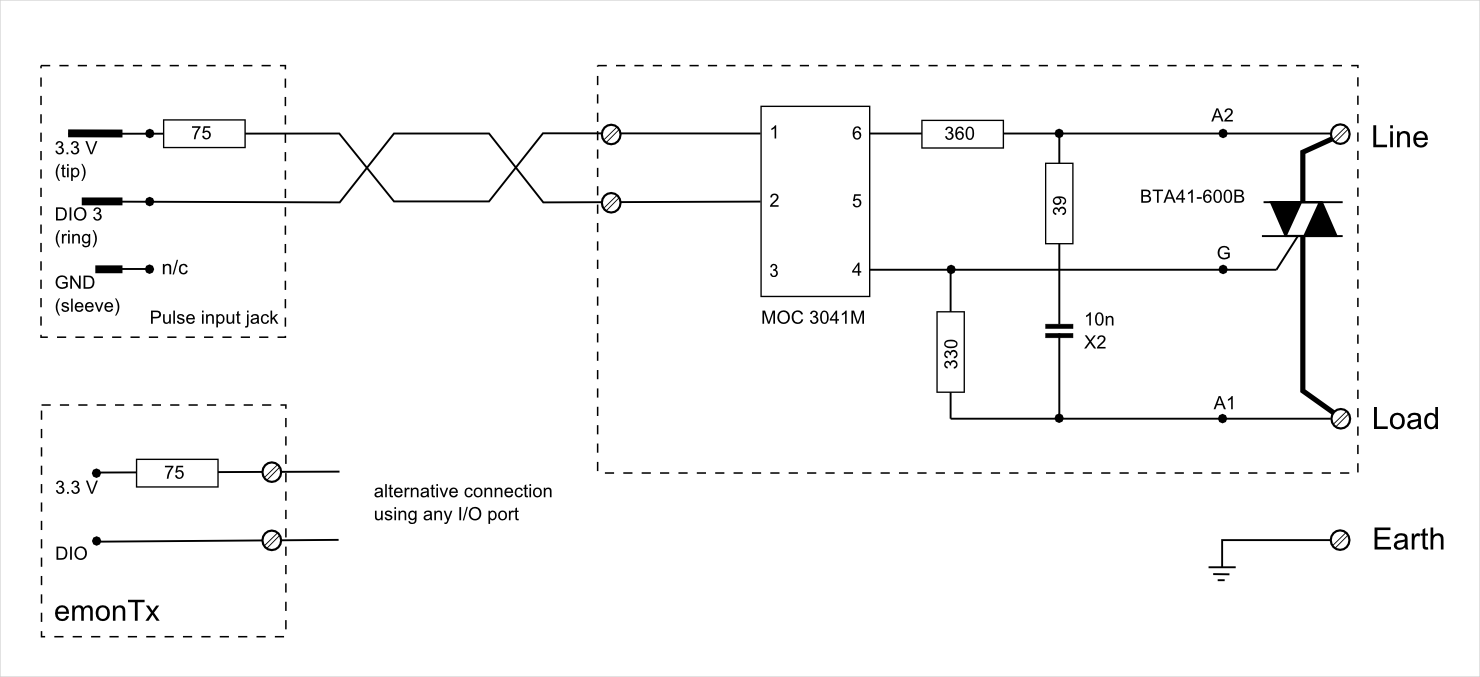 Output stage circuit diagram - emonTx V2