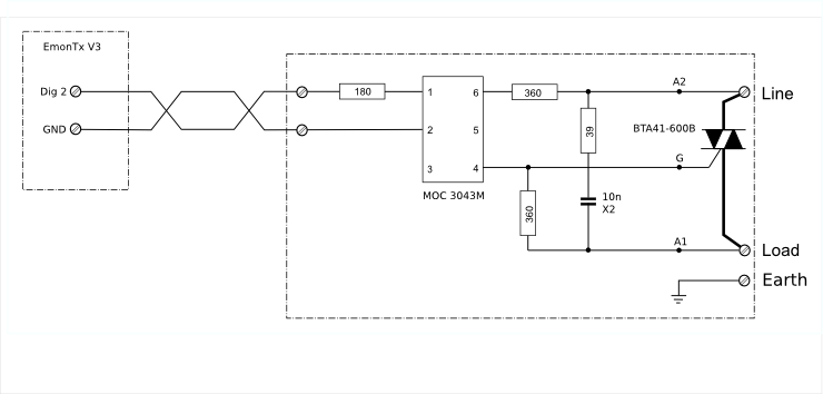 Output stage circuit diagram - emonTx V3